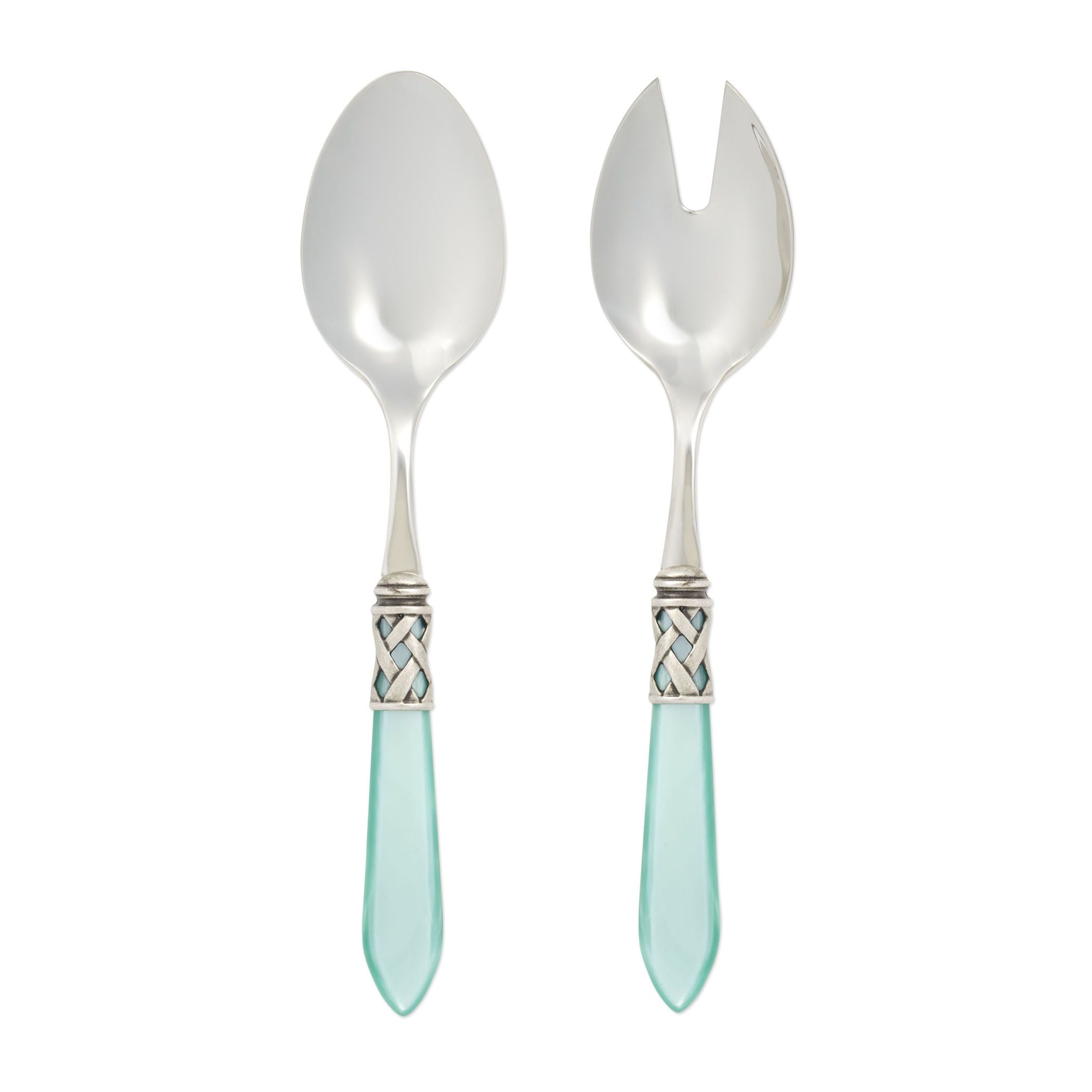 Vietri Aladdin Antique Aqua Salad Server Set