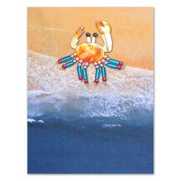 Pilgrim Imports Colorful Crab Pin On A Card
