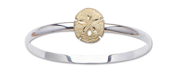 D'Amico Sterling Silver and 14K Gold Sand Dollar Bracelet