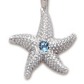 D'Amico Sterling Silver Starfish Pendant with Blue Topaz