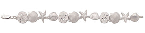 D’Amico Medium Sterling Silver Mixed Shell Link Bracelet