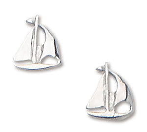 D'amico Sterling Silver Small Sailboat Post Earrings