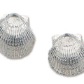 D'Amico Large Sterling Silver Scallop Post Earrings
