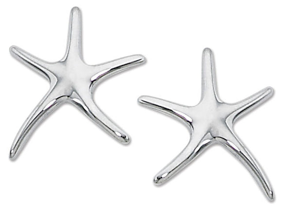 D'Amico Large Sterling Silver Dancing Starfish Post Earrings