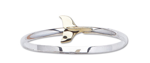 D'Amico 14K Gold and Sterling Silver Medium Whale Tail Bangle