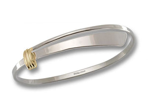 Ed Levin Sterling Silver Slide Bracelet with Gold Accents