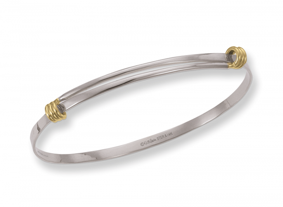 Ed Levin Petite Signature Sterling Silver Bracelet with Gold Accents