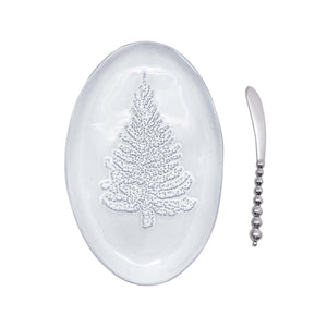 Mariposa Ceramic Oval Tree Plate and Spreader