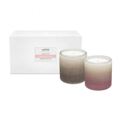 Lafco Champagne & Roses Classic Candle Duo