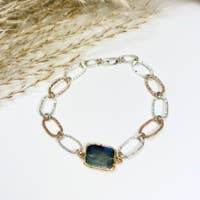 Laura J Labadorite Links Up Bracelet