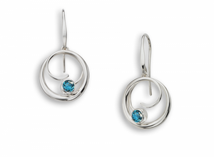 Ed Levin Bindu Sterling silver & Blue Topaz Dangle Earrings