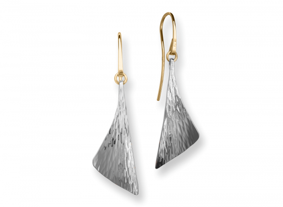 Ed Levin Water Sterling Silver and 14K Gold Earrings