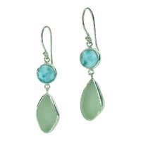 Oceano Seaglass & Larimar Earrings