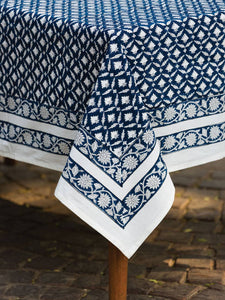 Sevya Navy Lotus Tablecloth
