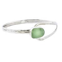Oceano Soft Green/Blue Sea Glass Slender Curve Bracelet
