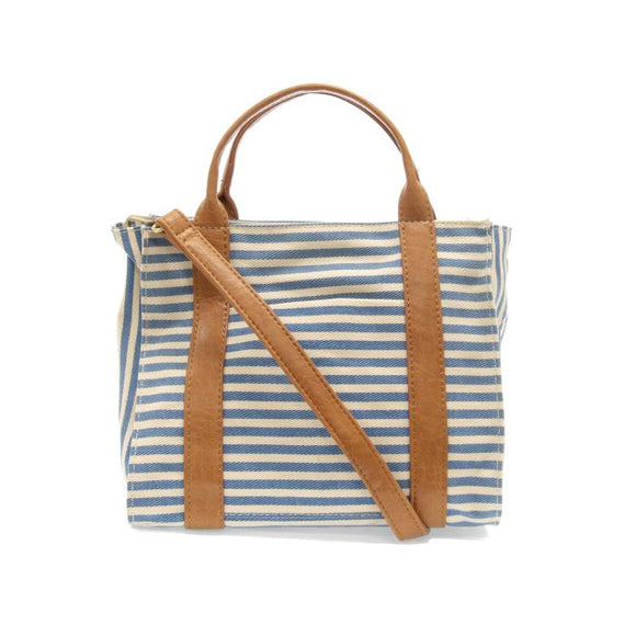 Joy Susan Gwen Medium Blue & White  Canvas Tote