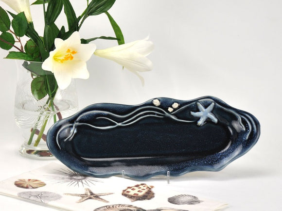 Mussels & More Navy Nautical Tray