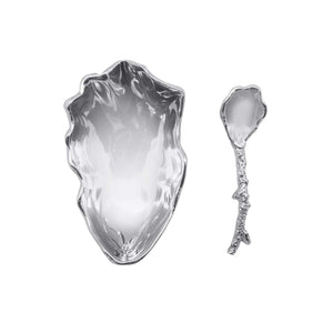Mariposa Oyster Dish with Coral Spoon