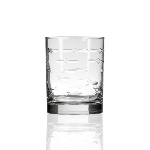 Rolf School of Fish Double Old Fashioned Glass
