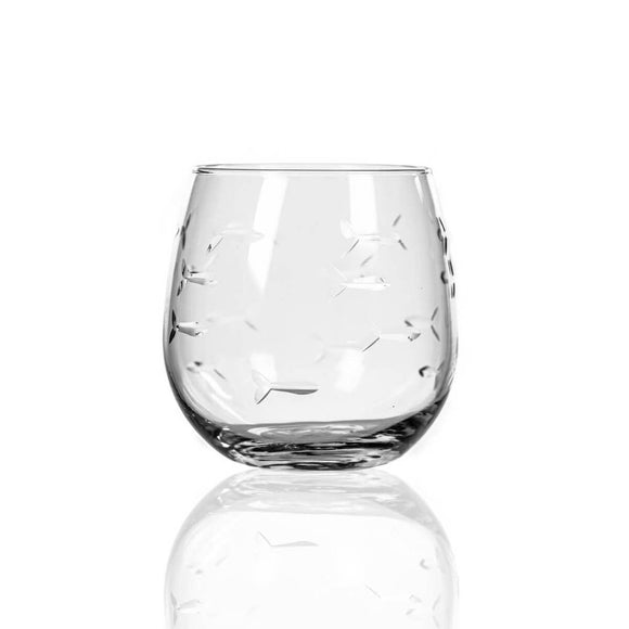 Rolf School of Fish Stemless Red Wine Glass